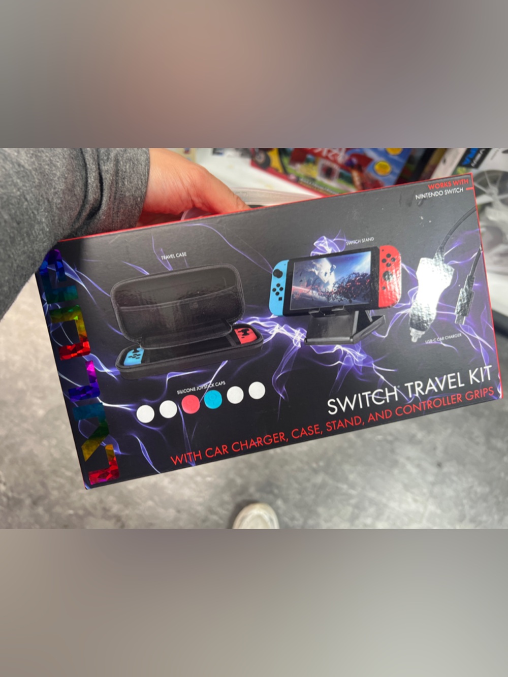 Switch Travel Kit - Black Carry Case with Blue & Red Accents